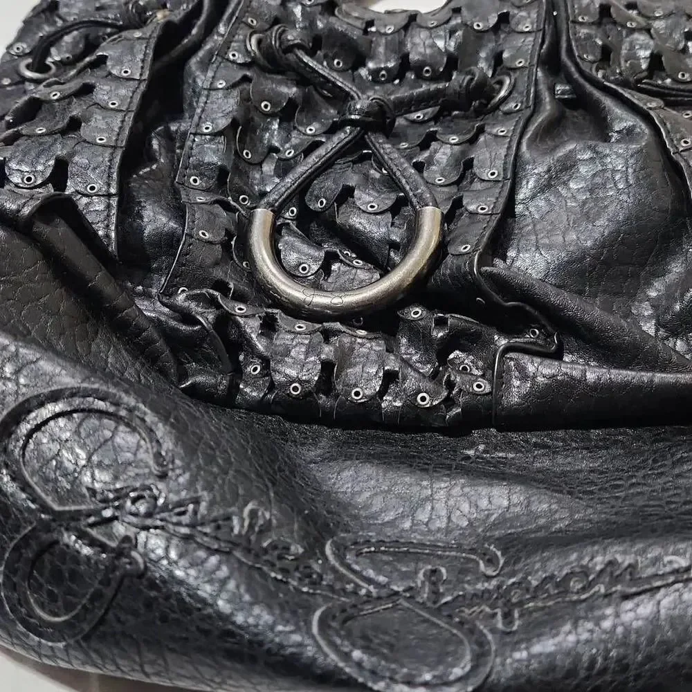 Jessica Simpson Ladies Black Grommet Handbag